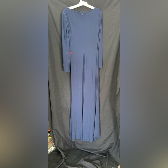 Mac Duggal 26573 NWT Long Sleeve Ruched Jersey V-Neck Gown - Picture 5 of 8